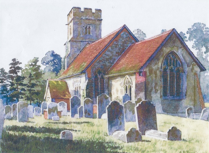 St-Marys-Church-Little-Baddow-1906-Watercolour
